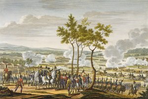 De Slag bij Abensberg, 20 april 1809, gegraveerd door Edme Bovinet
